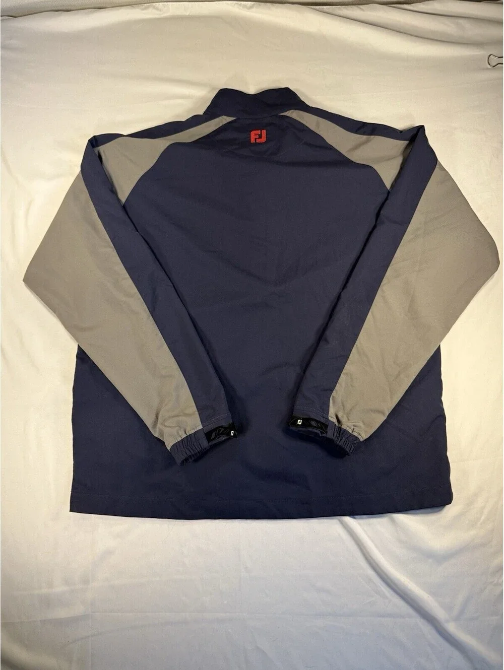 FootJoy Jacket Mens XL Blue Gray 1/2 Zip Golf Windbreaker Adjustable Pockets